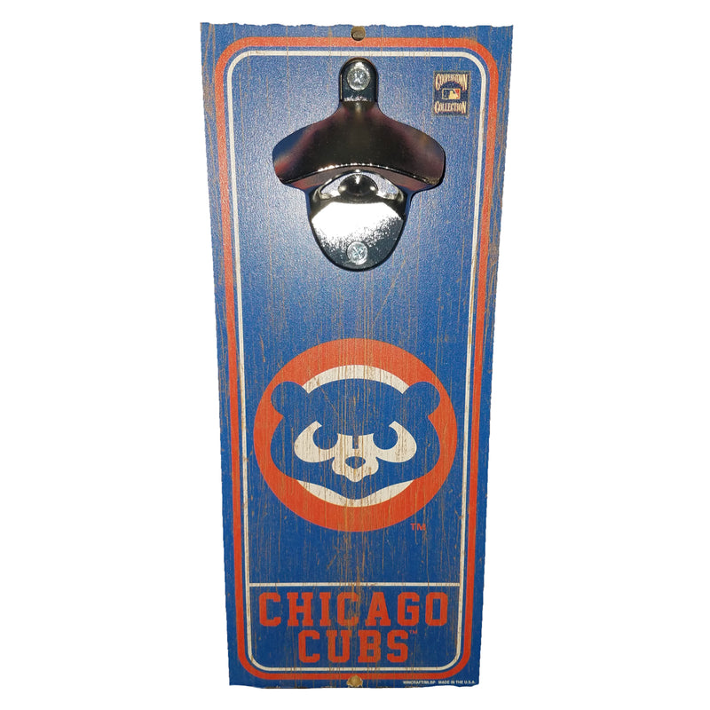 Chicago Cubs 1984 Bear Bottle Opener Wood Sign