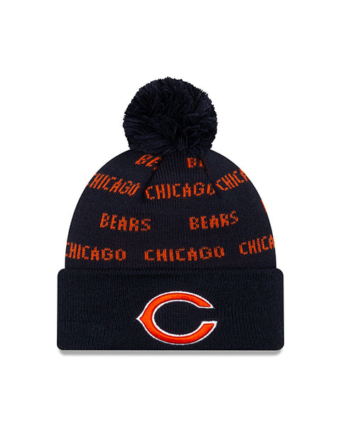 Men's New Era White/Orange Chicago Bears 2023 Sideline Tech Cuffed Knit Hat