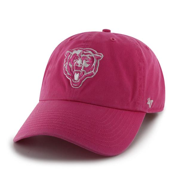 Chicago Bears Youth Pink Bear Face Logo Clean Up Adjustable Hat